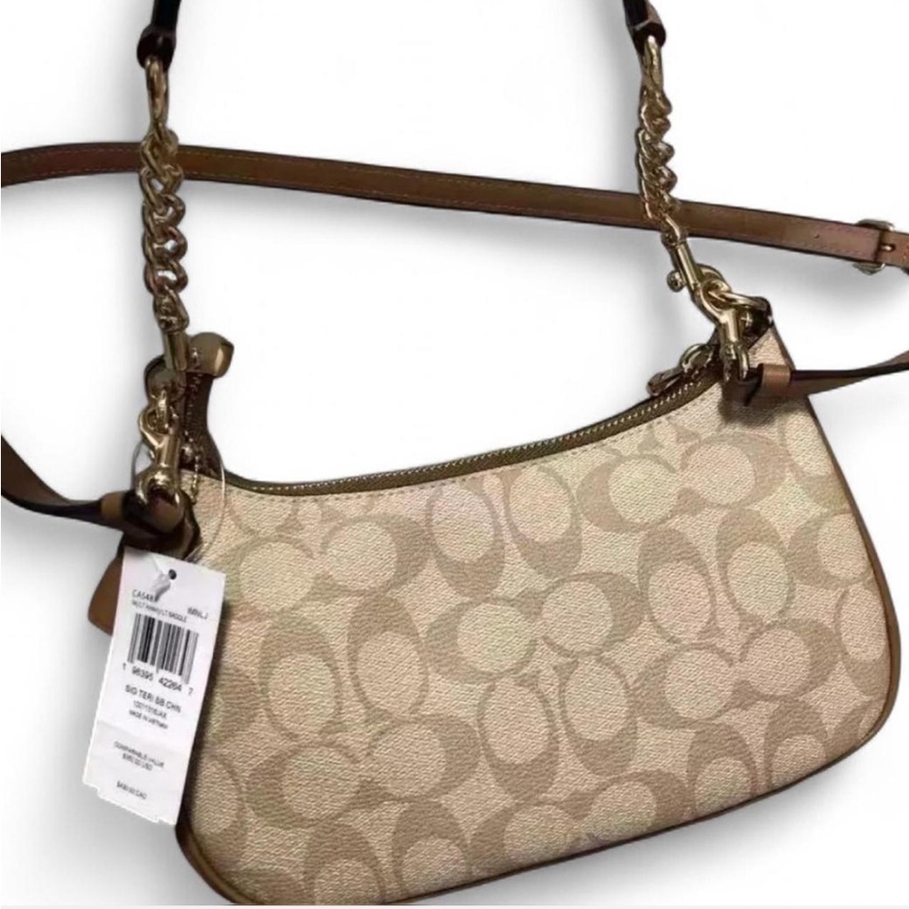 Coach Teri Shoulder Bag- Cream/Khaki - Picture 3 of 4